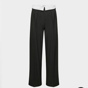 Babaton Black and White Wide-Leg Pants